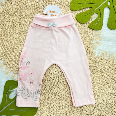 Kit 3 Calças - Flores e Plantas Prateadas - Rosa, Off White e Rose